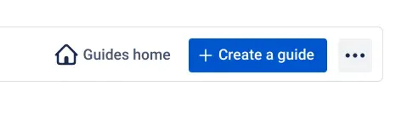 The Create a guide button on the Guided Pathways for Confluence app homepage