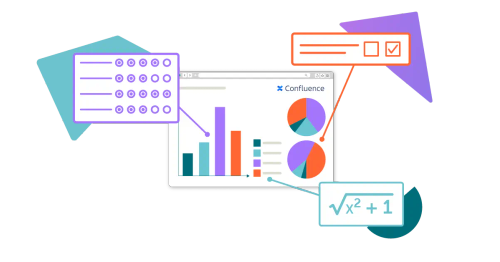 A Confluence page with charts and graphs surrounded by callout boxes displaying extra data