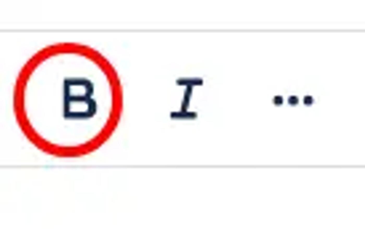 A screenshot of the Confluence page toolbar, with the bold text button circled