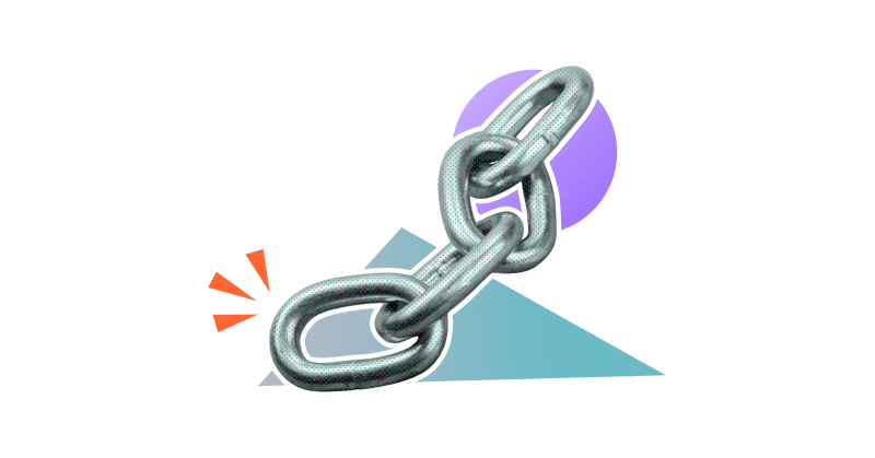 A chunky steel chain on a stylised background