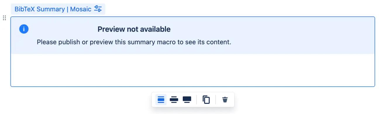 An image of the BibTeX Summary macro placeholder