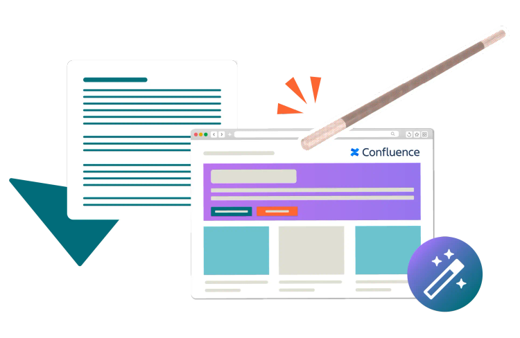A wand transforms a plain page of text into a visually engaging Confluence page