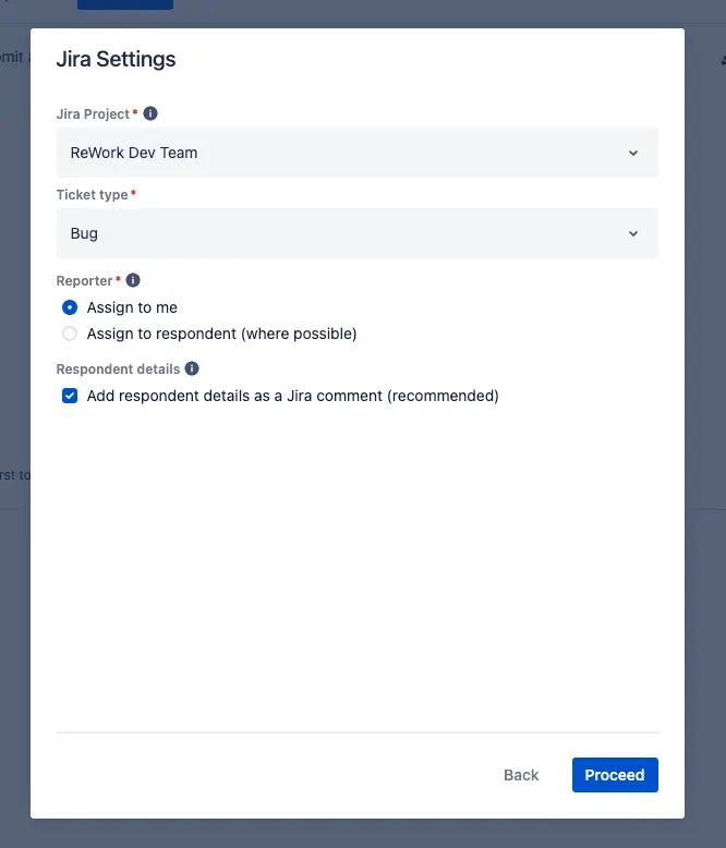 The Jira Settings dialog box in Confluence