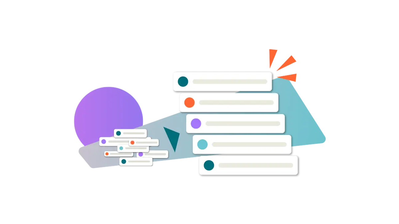 A mess of Confluence pages with an arrow pointing to a neat stack of pages