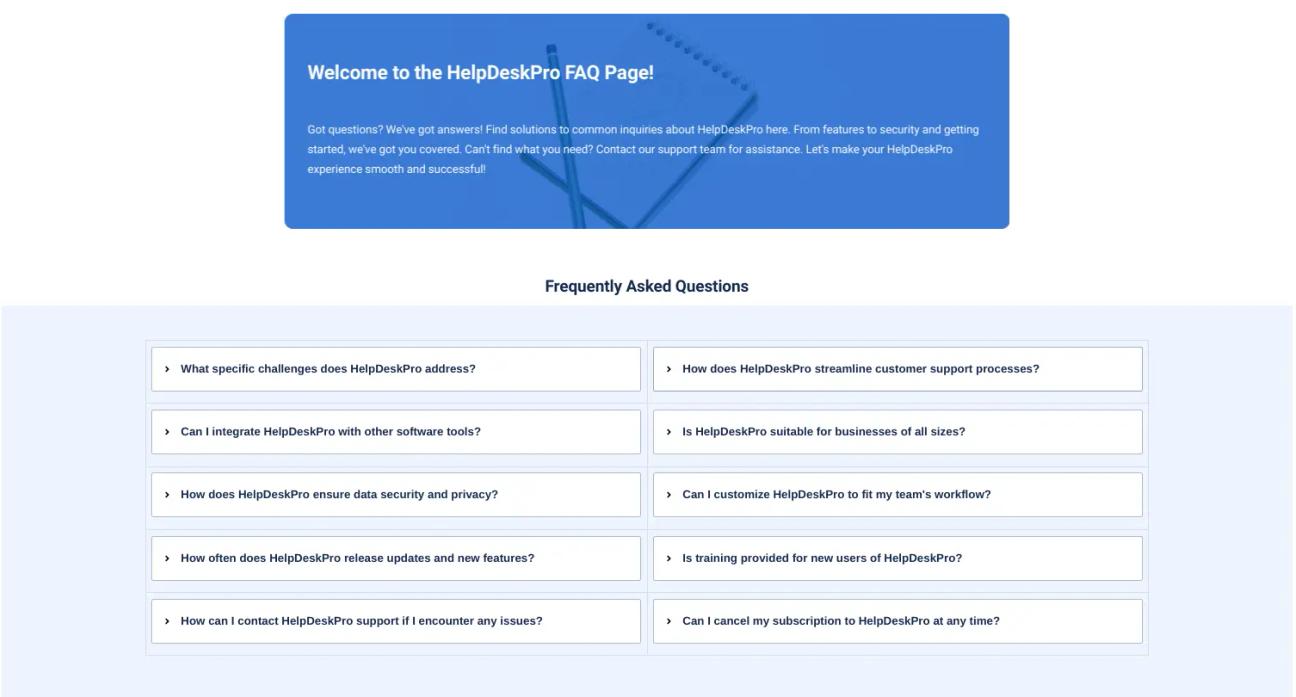 An FAQ page with collapsing sections in Confluence