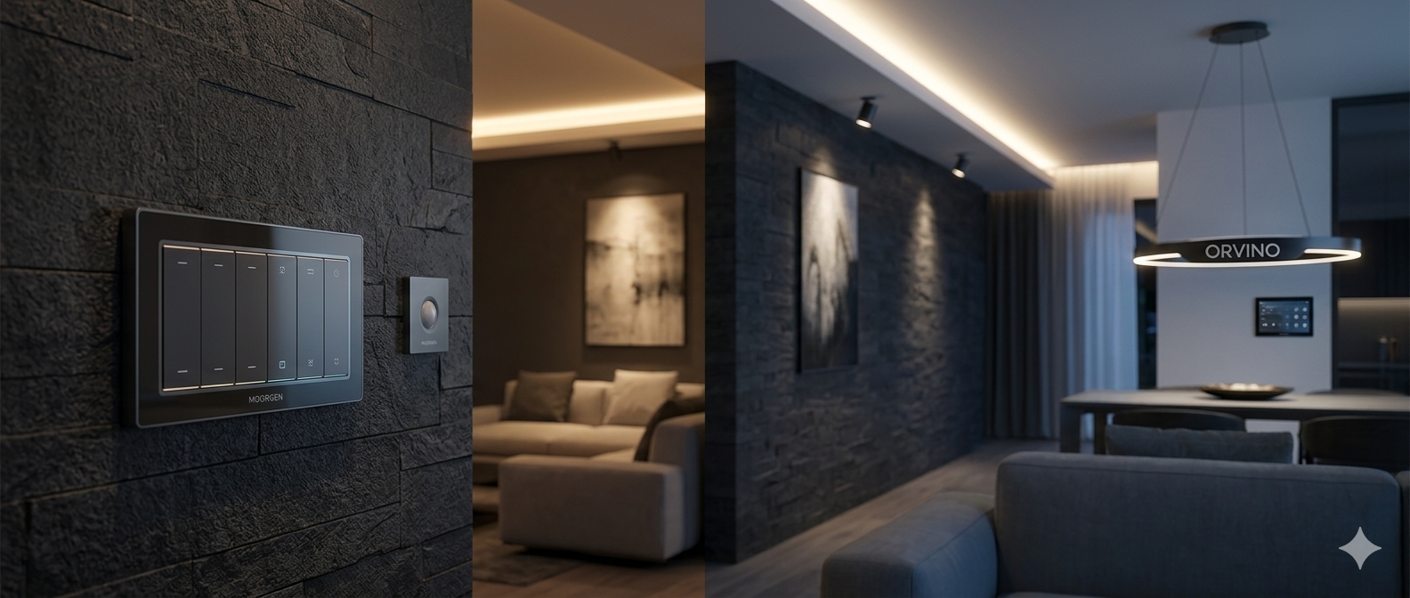 Luxury residence with smart lighting and automation panel installed