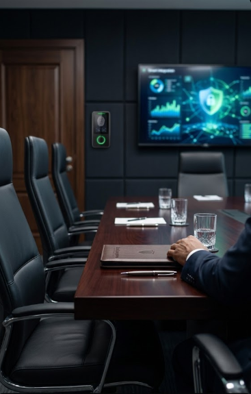 Boardroom with AV setup