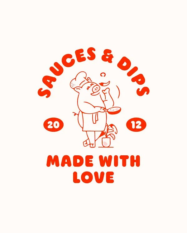 Lola’s Sauces and Dips using Salsiccia font