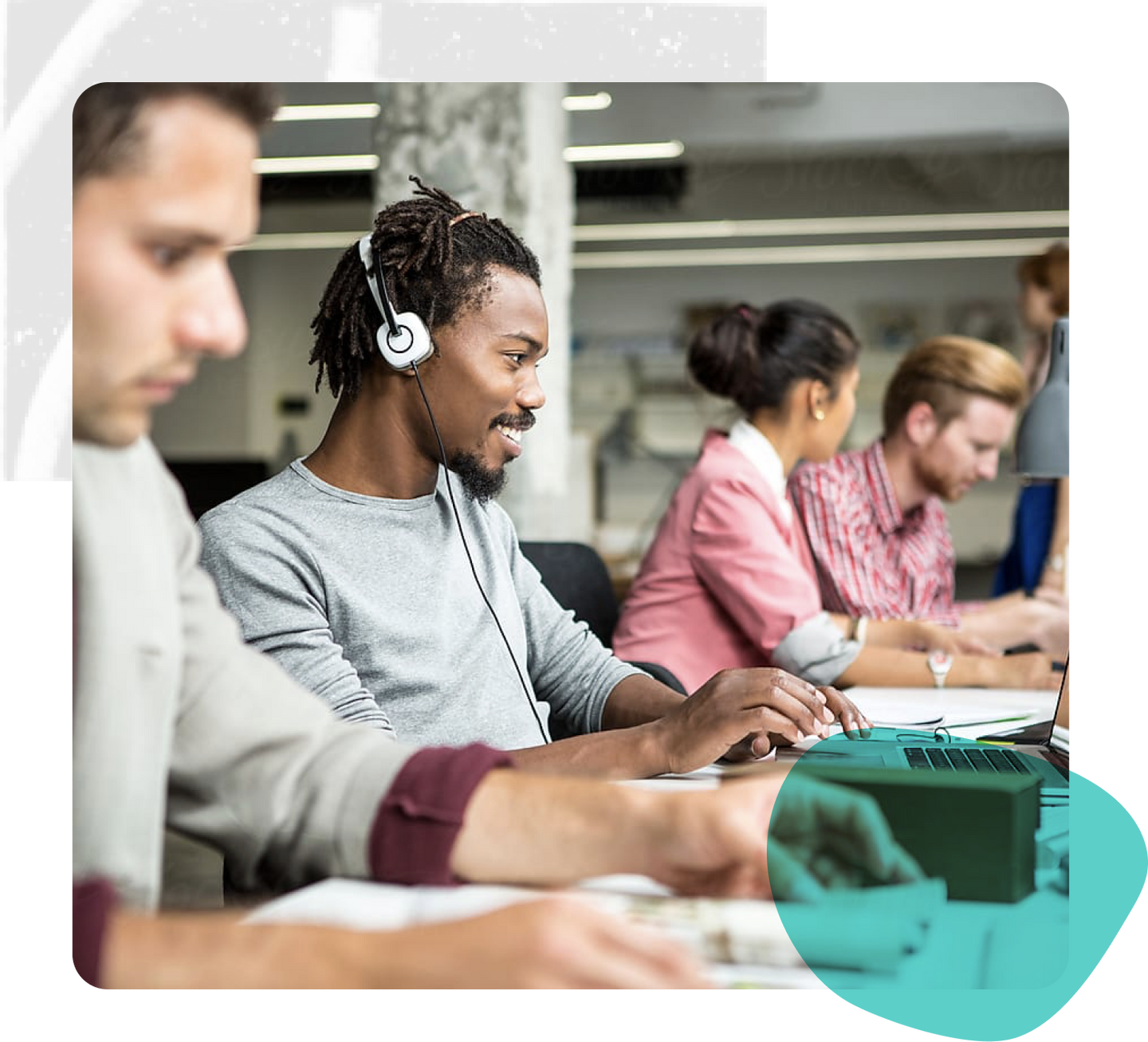 People working at a desk