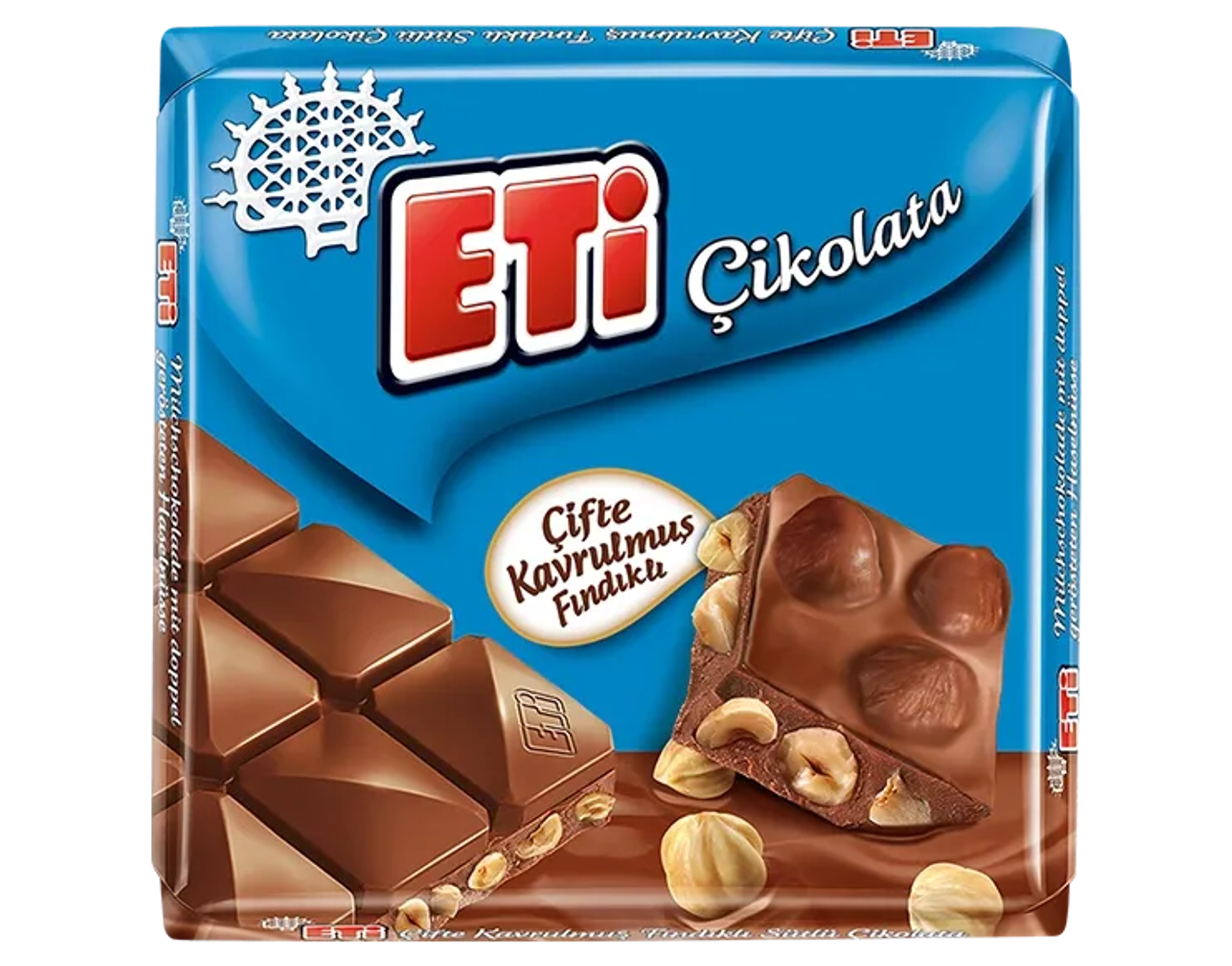 ETi Çifte Kavrulmuş Fındıklı Sütlü Çikolata