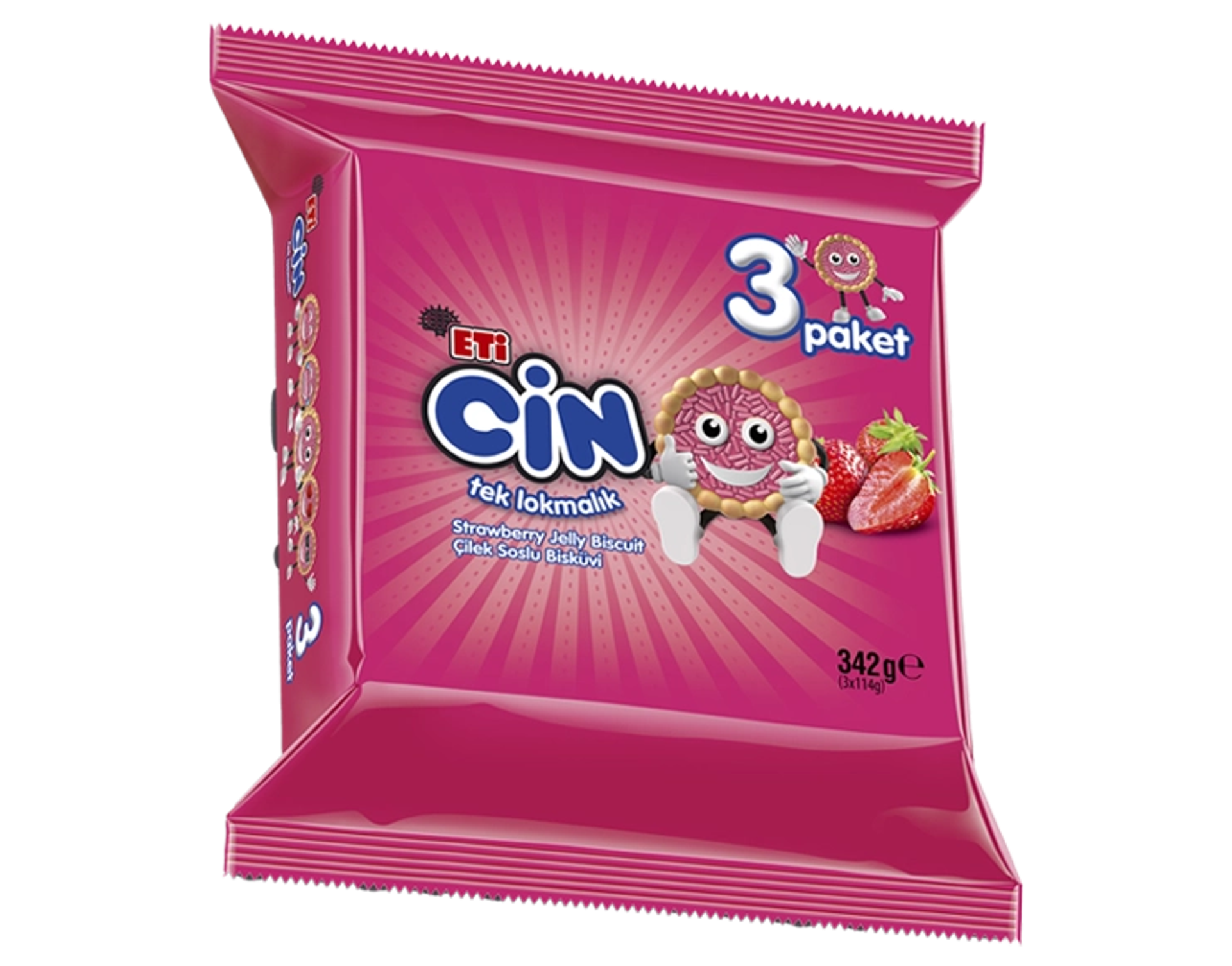 ETi Cin Lokmalık Çilekli 3'lü
