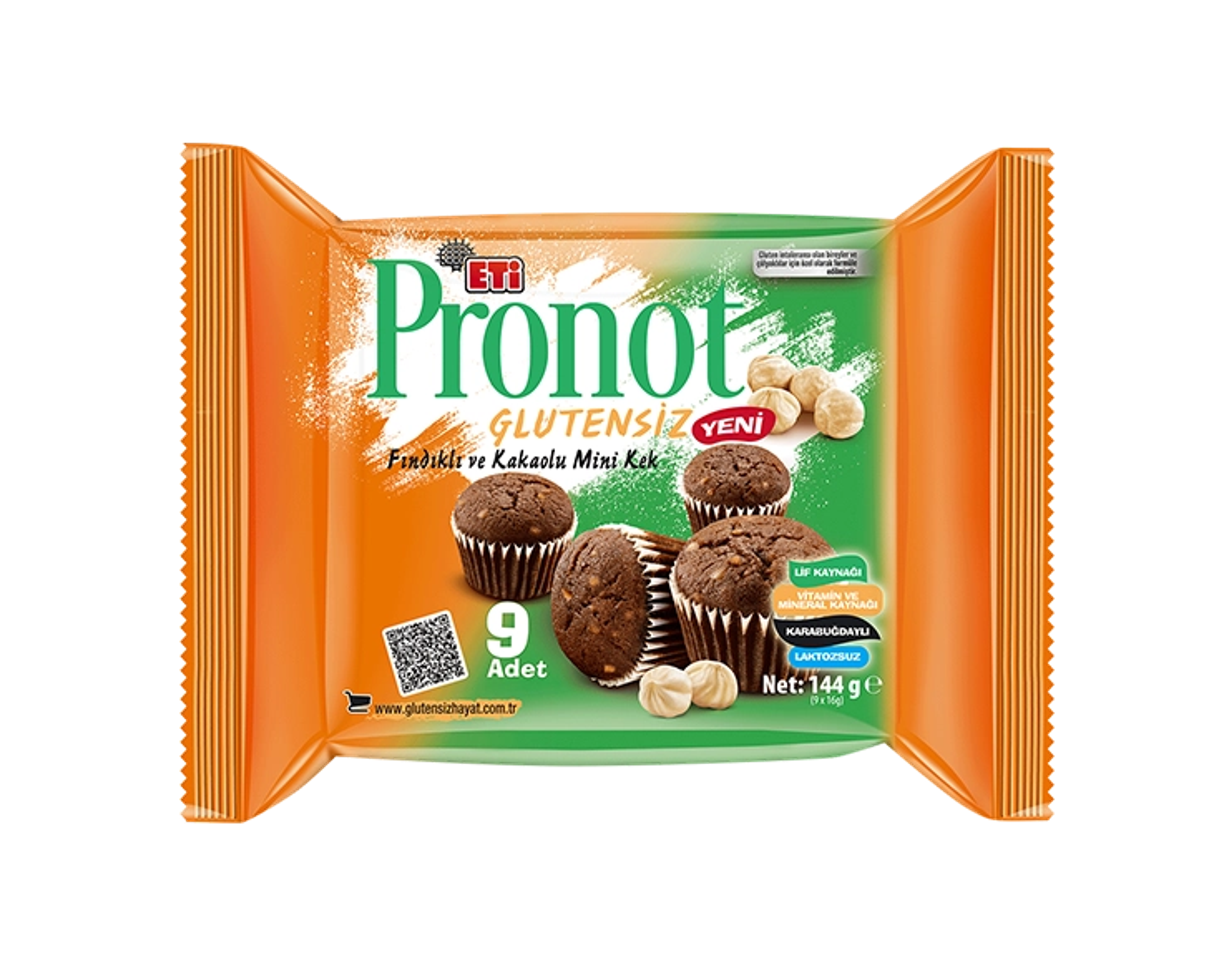 Pronot Glutensiz Fındıklı ve Kakaolu Mini Kek