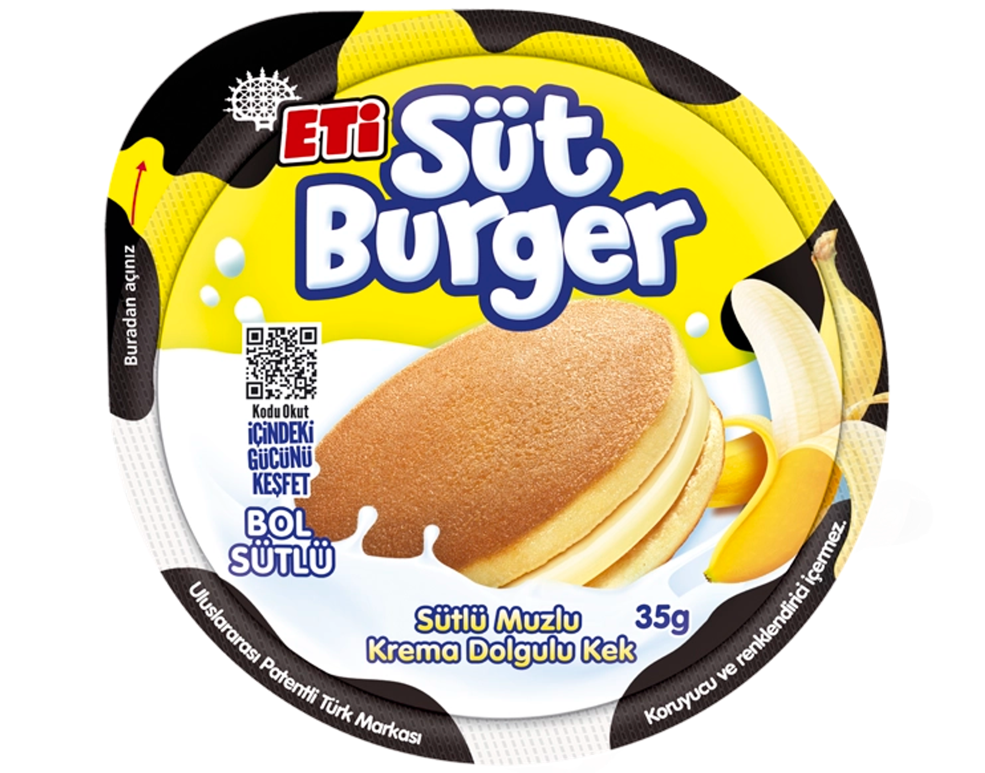 Süt Burger Sütlü Muzlu Krema Dolgulu