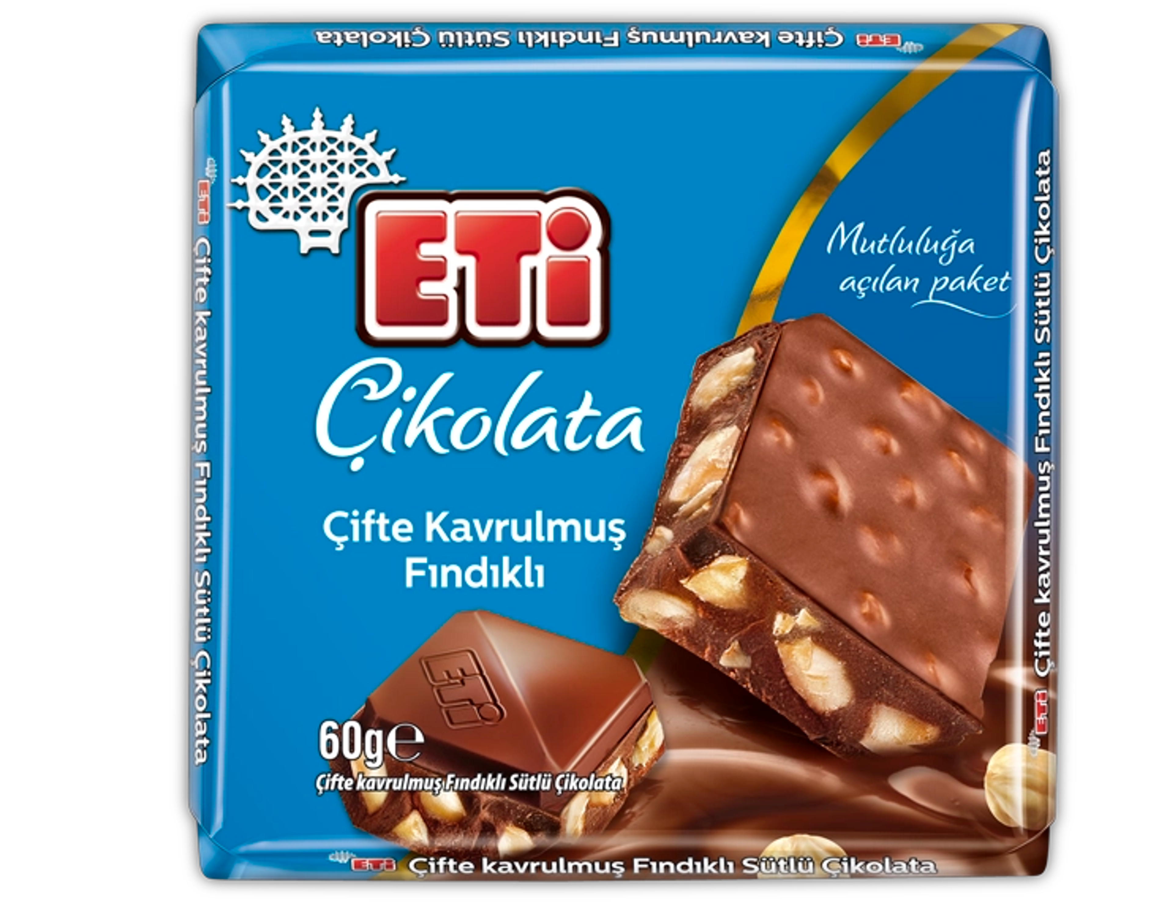ETi Çifte Kavrulmuş Fındıklı Sütlü Çikolata