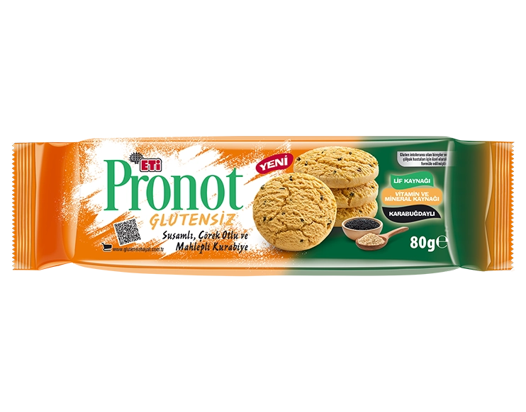 Eti Pronot Glutensiz Mahlepli Çörekotlu ve Susamlı Kurabiye