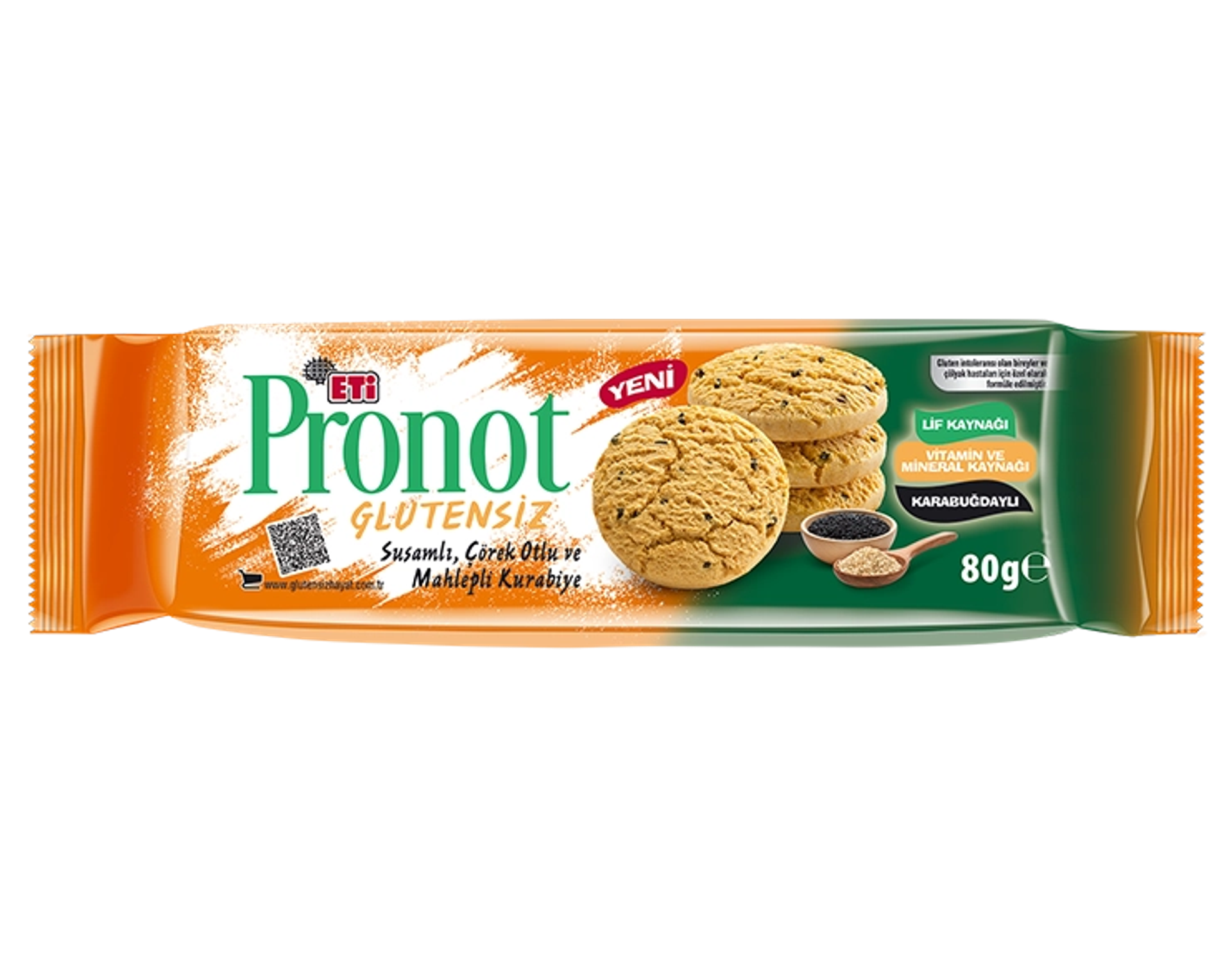 Eti Pronot Glutensiz Mahlepli Çörekotlu ve Susamlı Kurabiye