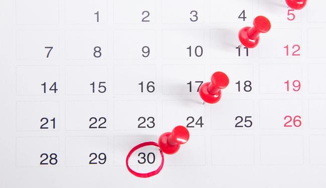 Kalender med ring rundt en dato