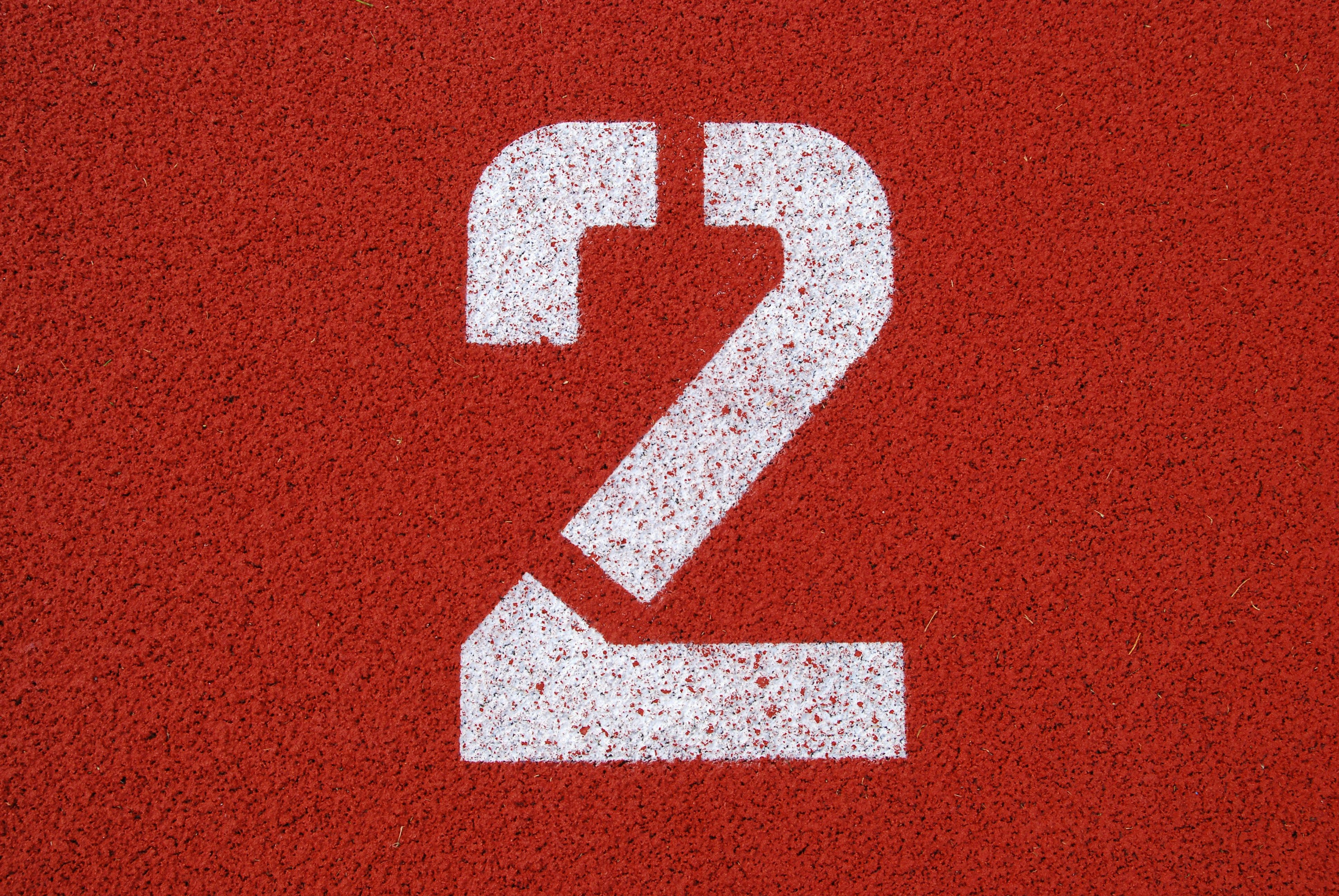 Bane 2 på en friidrettsstadion