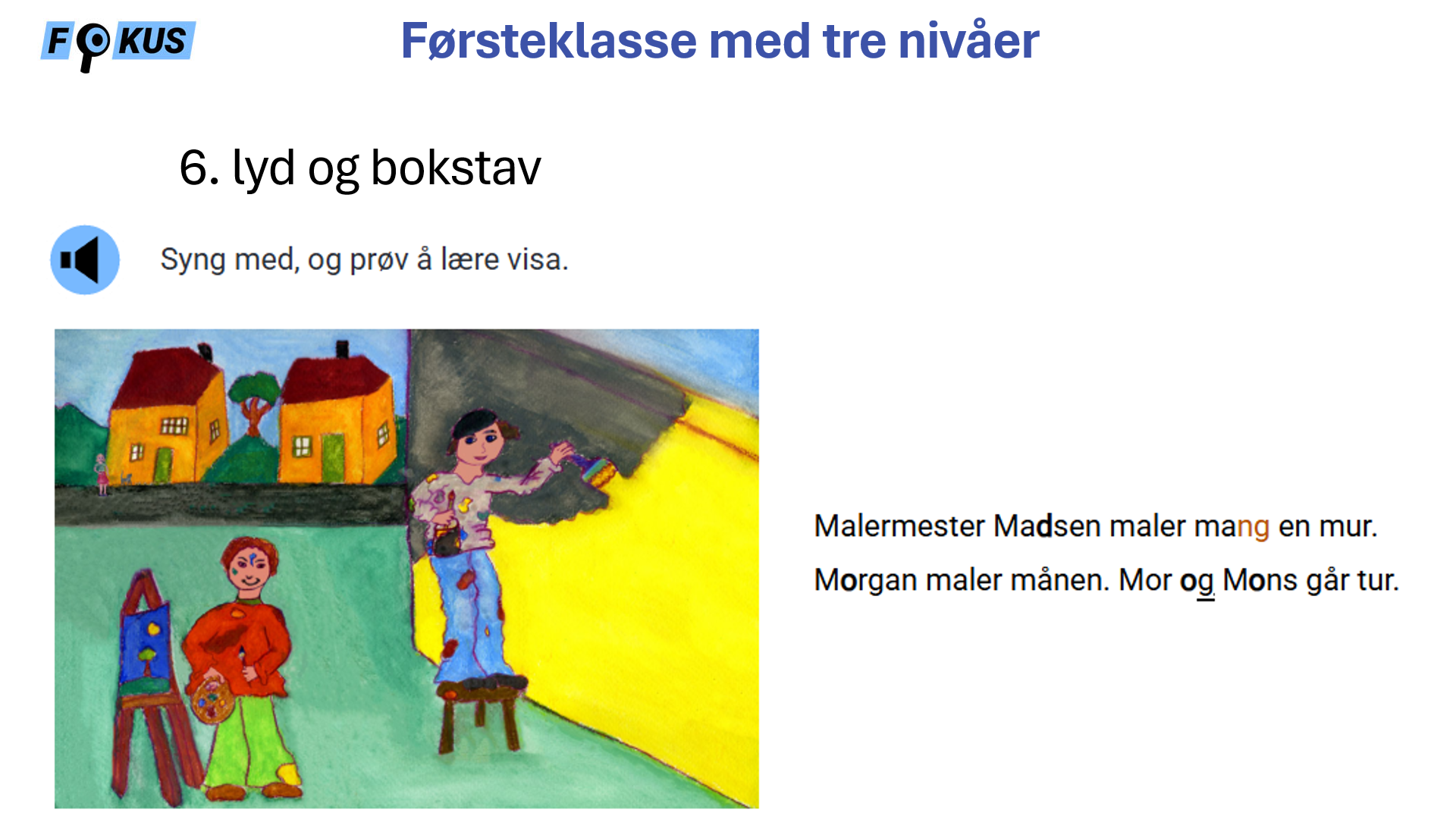 M-lyd-verset med markeringer av stumme og vikarierende bokstaver, og av bokstavgruppa NG