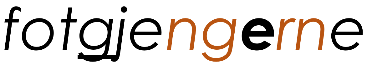 Ordet 'fotgjengerne' med markering for bokstavgruppene ng og rn