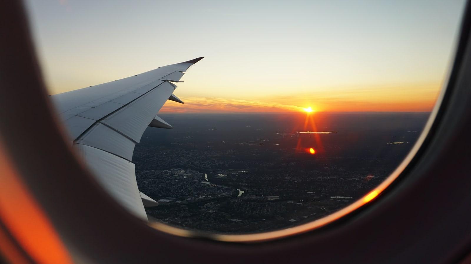Aircraft wing above the clouds