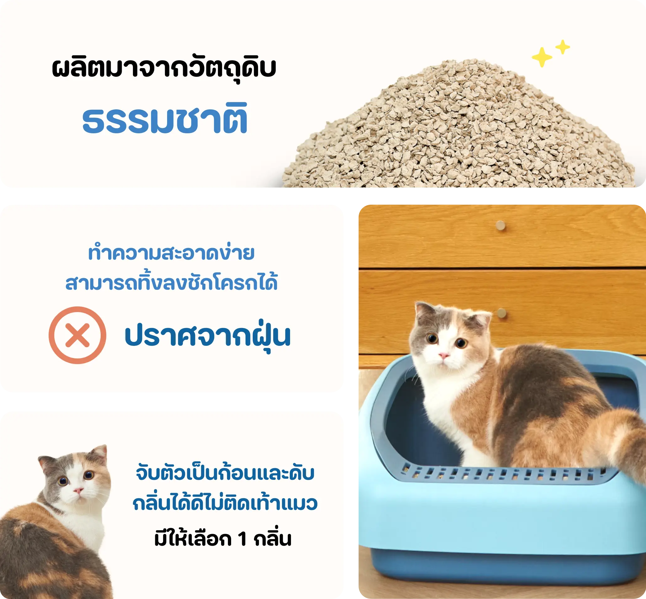 OKIKO ทรายแมวหินภูเขาไฟ 5 Powers ขนาด 12 ลิตร