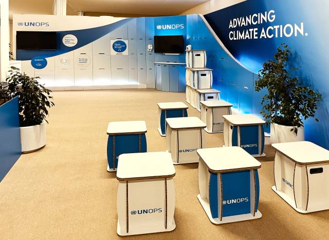 UNOPS Messestand Klimaschutz Aktion