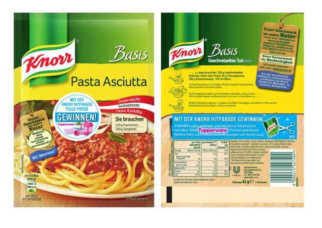 Knorr Basis Produktverpackung mit Promotion