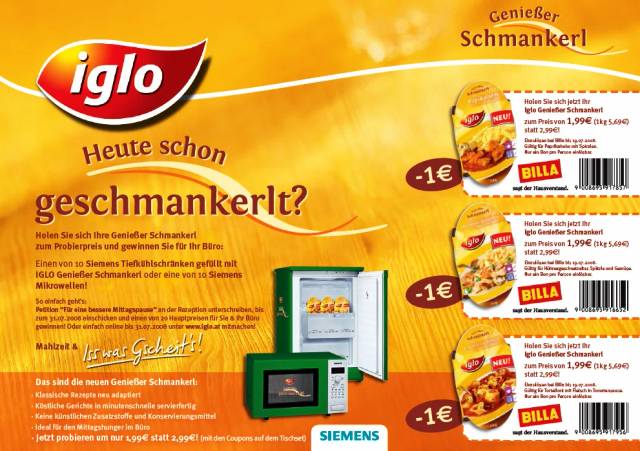 Iglo Schmankerl Promotion Siemens Küche