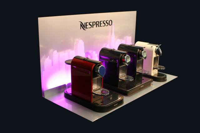 Nespresso Display pink beleuchtet