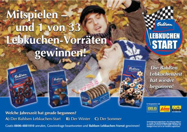 Bahlsen Lebkuchen-Start Gewinnspiel Anzeige
