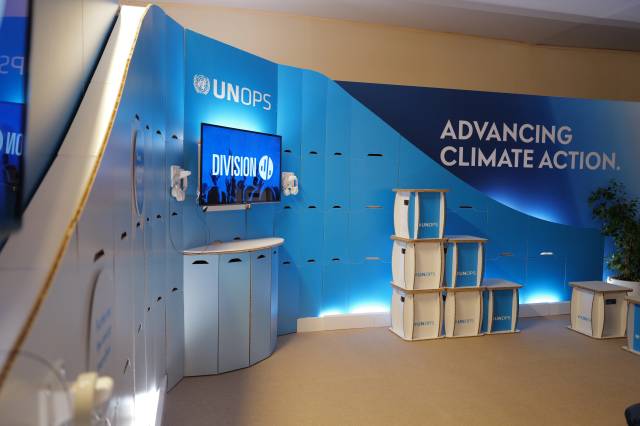 UNOPS Messestand Abend Division4