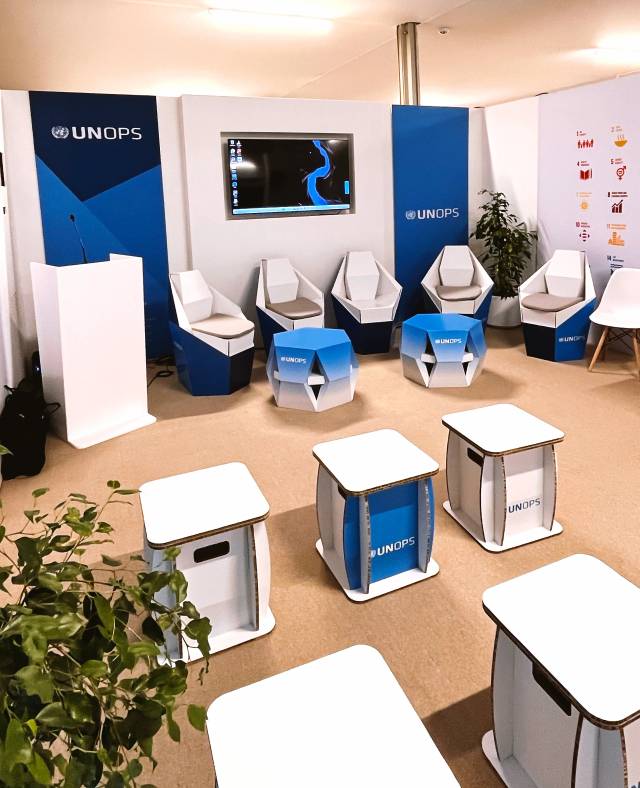 UNOPS Interaktiver Sitzbereich Stand