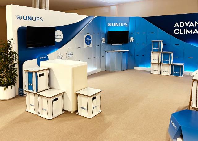 UNOPS Konferenzbereich Messestand