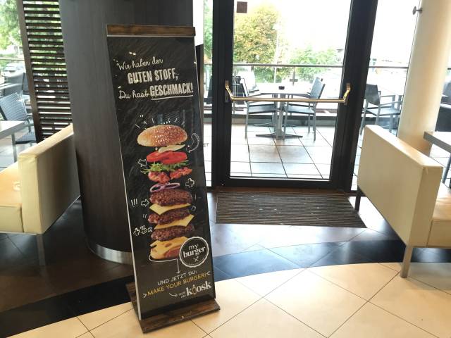 My Burger koosk Aufsteller Eingang