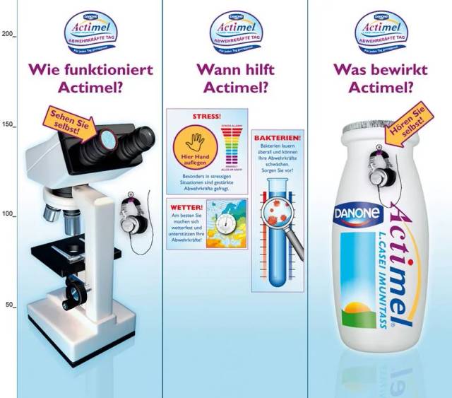 Actimel Rollup-Displays Dreierset