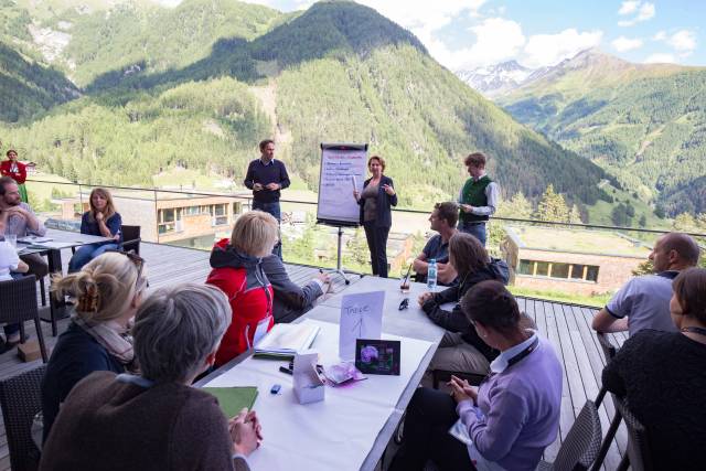 Workshop Terrasse Bergpanorama Alpen