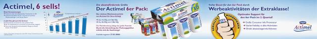 Actimel Promotionbanner mit Produkten