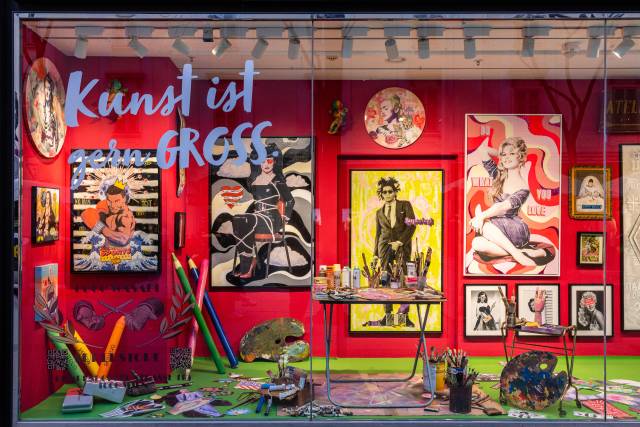 Gerngross Kunst-Schaufenster Nahaufnahme Pop-Art