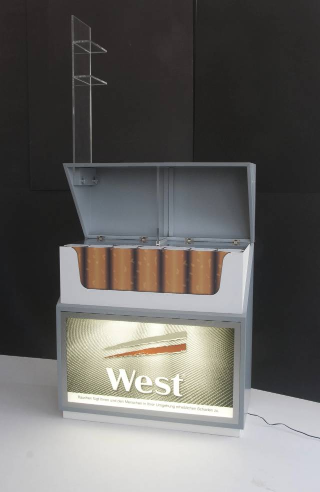 West Zigaretten POS-Display beleuchtet