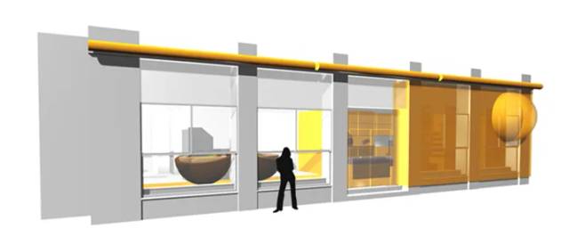 Shopfassade Visualisierung gelb