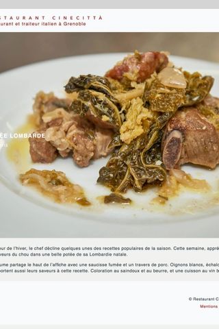 Sample blog post on the Restaurant Cinecittà website