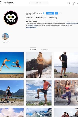 Go Sport logo redesign proposal by Xavier Wendling. Instagram mockup.