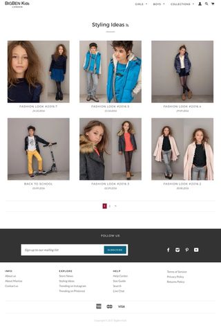 Styling ideas page on the BigBen Kids website