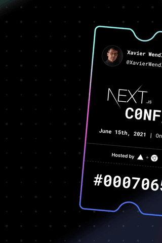 Xavier Wendling's ticket to the second Next.js Conf