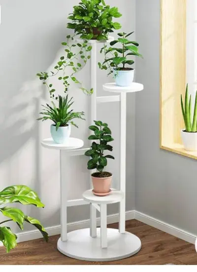 Indoor 4 pot floating circles full white