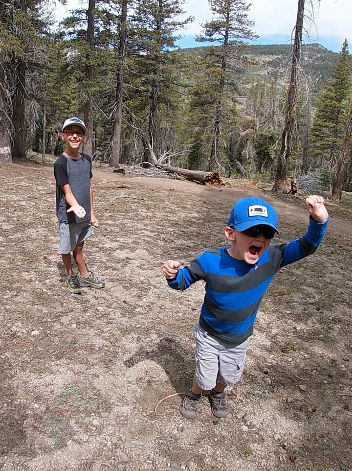 Excited to feed the birds at Chickadee Ridge.