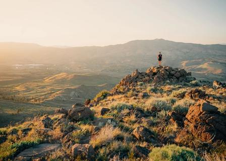 Jordan Drew hiking the Hunter Creek area.