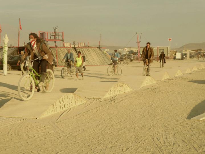 Bike riding at Burning Man Festival