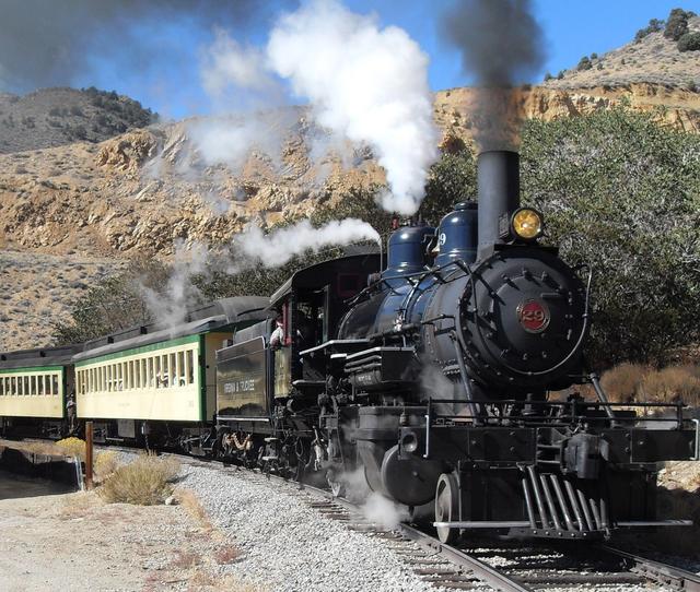 Train ride on the V&T Railroad in Virginia City